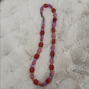 Elegant Red and Purple Beaded Necklace